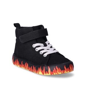 Wonder Nation Black and Flame High-Top Sneakers